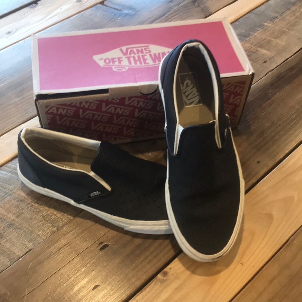 Classic slip on leather perf vans
